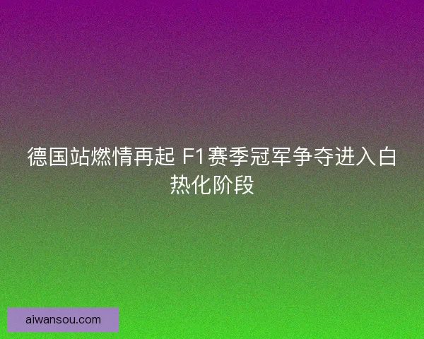 德国站燃情再起 F1赛季冠军争夺进入白热化阶段 德国站燃情再起 F1赛季冠军争夺进入白热化阶段